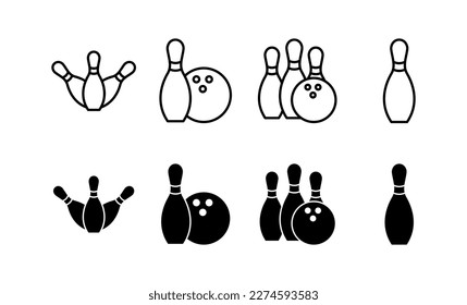 Bowling icon vector for web and mobile app. bowling ball and pin sign and symbol.