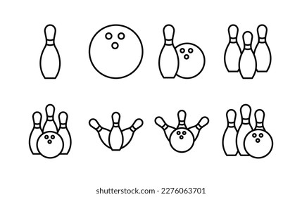 Bowling icon vector for web and mobile app. bowling ball and pin sign and symbol.