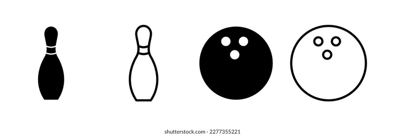 Bowling icon vector for web and mobile app. bowling ball and pin sign and symbol.