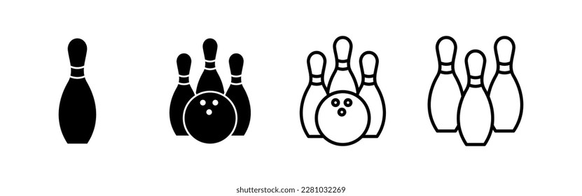 Vector de icono de boliche para aplicaciones web y móviles. bola de boliche, signo y símbolo de pin.