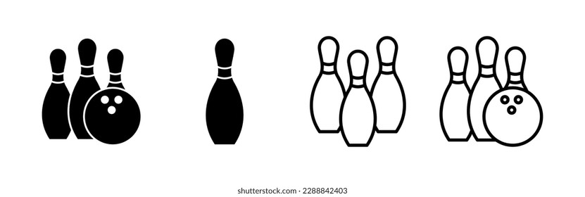 Bowling icon vector for web and mobile app. bowling ball and pin sign and symbol.