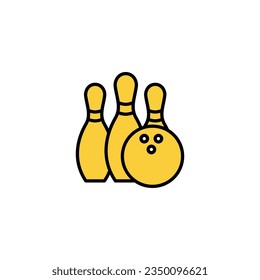Bowling icon vector for web and mobile app. bowling ball and pin sign and symbol.
