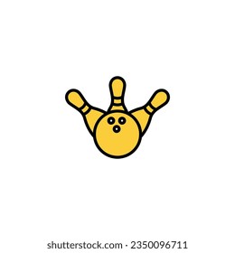 Bowling icon vector for web and mobile app. bowling ball and pin sign and symbol.
