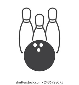 Bowling icon vector for web and mobile app. bowling ball and pin sign and symbol.