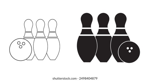 Bowling icon vector for web and mobile app. bowling ball and pin sign and symbol.
