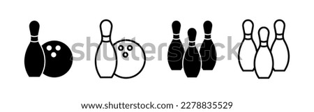 Bowling icon vector for web and mobile app. bowling ball and pin sign and symbol.