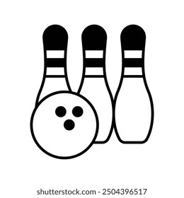 bowling icon with white background vector stock illustration