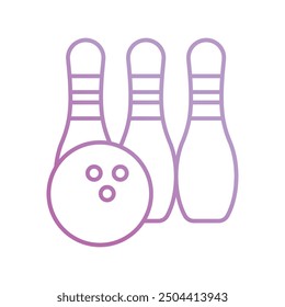 bowling icon with white background vector stock illustration