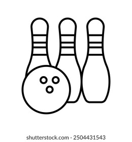bowling icon with white background vector stock illustration