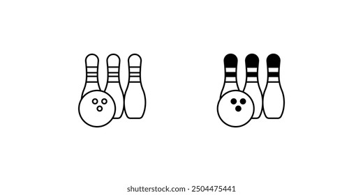 bowling icon with white background vector stock illustration