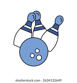 bowling icon with white background vector stock illustration