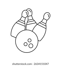 bowling icon with white background vector stock illustration