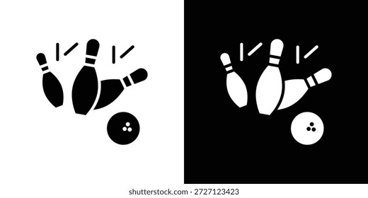 Boliches ícones conceito de vetor plano. Ilustrações em preto e branco