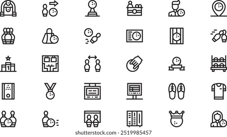 Bowling icons High-Quality Vector Icons Collection with Editable Stroke. Ideal for Professional and Creative Projects.