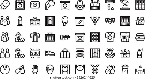 Bowling icons . High-Quality Vector Icons Collection with Editable Stroke. Ideal for Professional and Creative Projects.