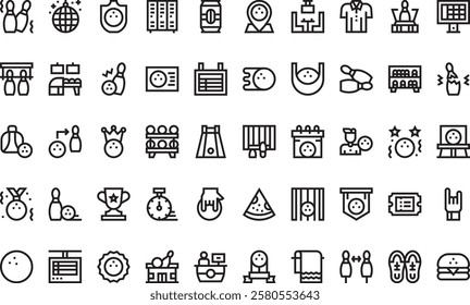 Bowling icons High-Quality Vector Icons Collection with Editable Stroke. Ideal for Professional and Creative Projects