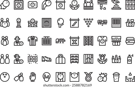 Bowling icons High-Quality Vector Icons Collection with Editable Stroke. Ideal for Professional and Creative Projects.