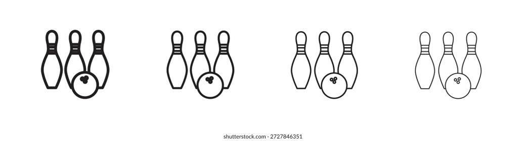 Iconos de bolos línea colección de Vector. Icono de Vector perfecto de píxeles