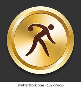 Bowling Icons on Gold Button Collection