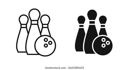 Bowling icons on white background for web