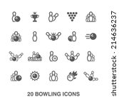 Bowling icons set.