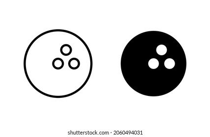 Bowling icons set. bowling ball and pin sign and symbol.