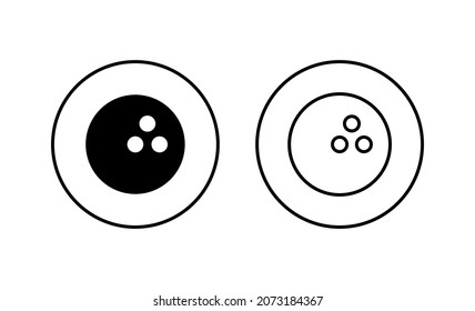 Bowling icons set. bowling ball and pin sign and symbol.