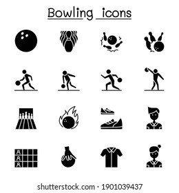 Bowling icons set vector illustration graphic design