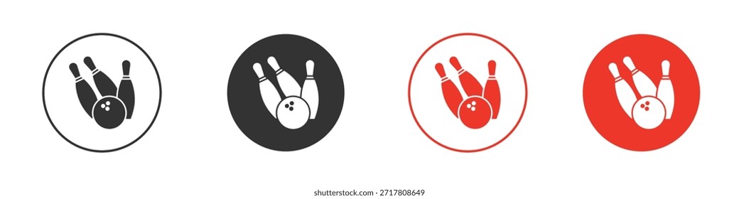 Iconos de bolos simple silueta plana Ilustración vectorial