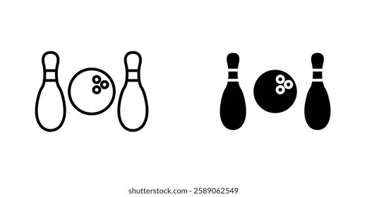 Bowling icons thin line illustrations designs