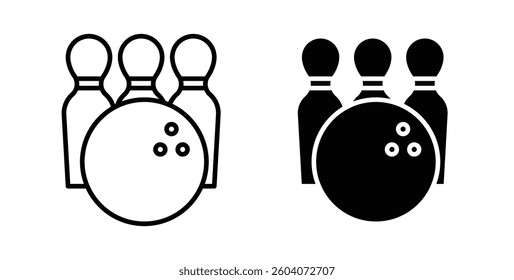 Bowling icons. thin line vector icons