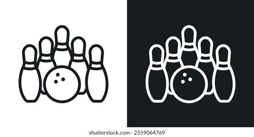 Bowling icons. vector set in black colors