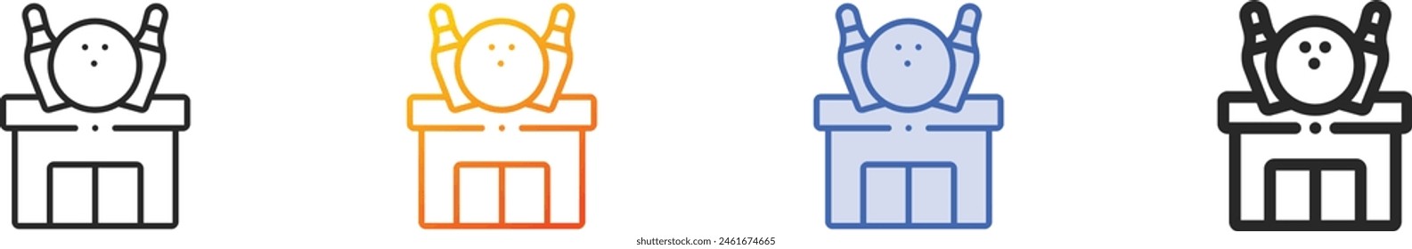 bowling icon.Thin Linear, Gradient, Blue Stroke and bold Style Design Isolated On White Background