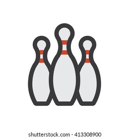 Bowling Illustration - Flat Icon