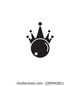 bowling king logo illustration ball and crown vector design