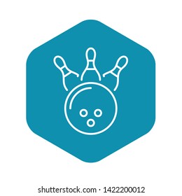 Bowling kingpin strike icon. Outline bowling kingpin strike vector icon for web design isolated on white background