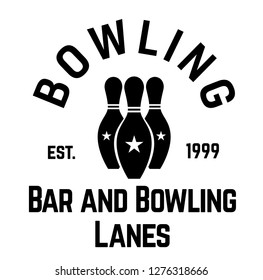 bowling label on white background