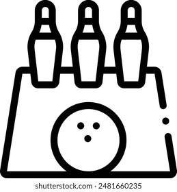 bowling lane icon. Thin Linear Style Design Isolated On White Background