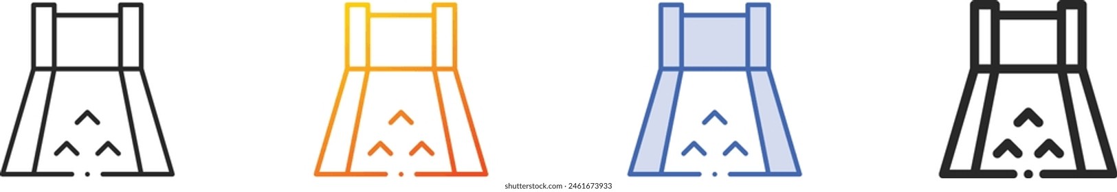 bowling lane icon.Thin Linear, Gradient, Blue Stroke and bold Style Design Isolated On White Background