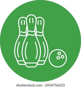 Diseño De Iconos De Línea De Bowling Para Uso Personal Y Comercial.