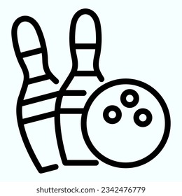 Icono de la línea de bolos. Ilustración vectorial de actividad de boliche aislada en blanco. Esquemas y bola para el estilo de contorno de bolos diseñado para y aplicación. Eps 10.