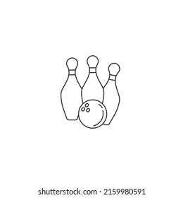 Bowling line icon in flat style. Vector sign