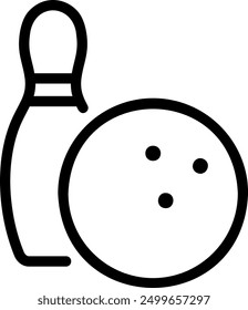 bowling line icon illustration vector