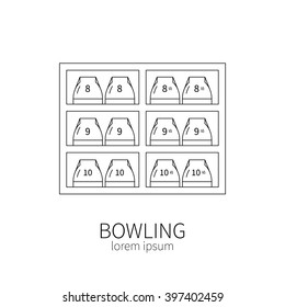 Bowling line icon isolated on white background vector illustration.
