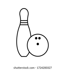 Bowling line icon, logo isolated on white background. eps 10