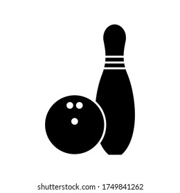 Bowling line icon, logo isolated on white background