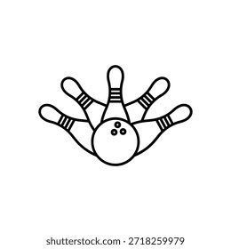 Bowling line icon. Vector illlustration, eps10.