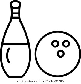 Bowling Line Vector Icon Design