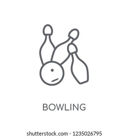 Bowling linear icon. Modern outline Bowling logo concept on white background from Entertainment and Arcade collection. Suitable for use on web apps, mobile apps and print media.