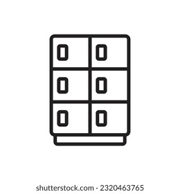 Bowling Locker Outline Icon Vector Illustration